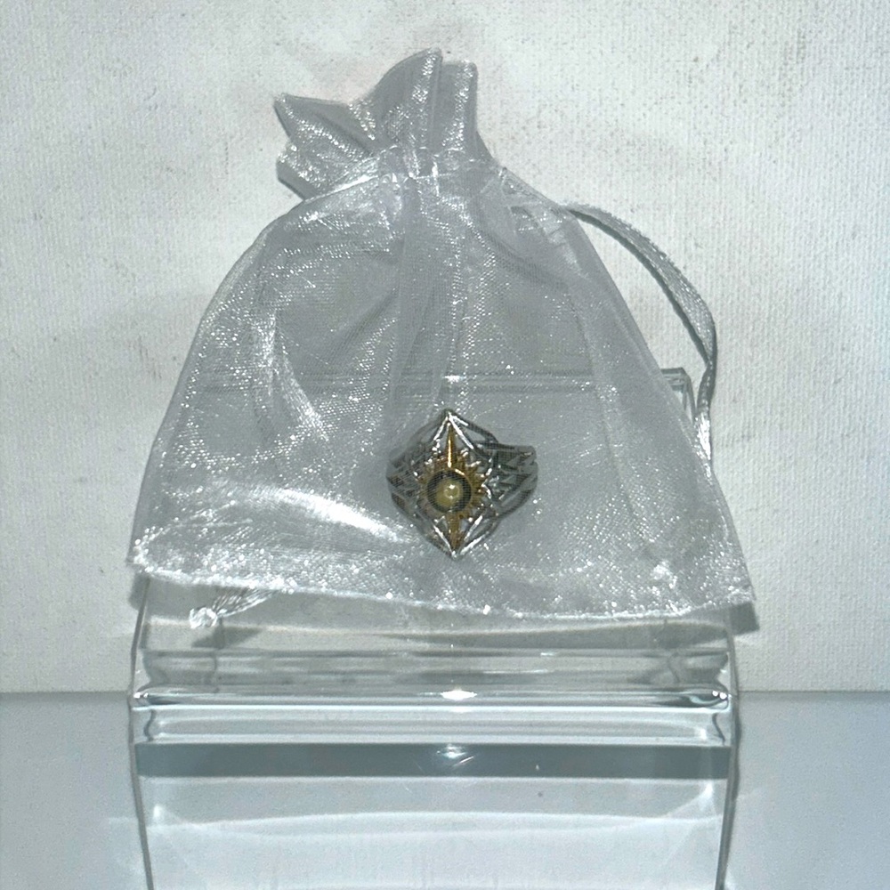 NWOT Michael Anthony Nativity Stone Hypoallergenic Stainless Steel & Gold Ring - Picture 8 of 9